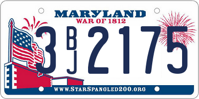 MD license plate 3BJ2175