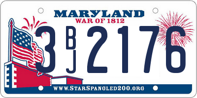 MD license plate 3BJ2176