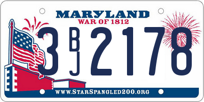 MD license plate 3BJ2178