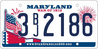 MD license plate 3BJ2186