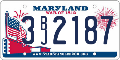 MD license plate 3BJ2187