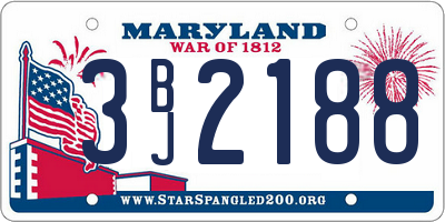 MD license plate 3BJ2188