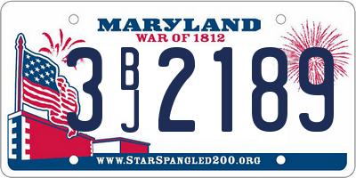 MD license plate 3BJ2189