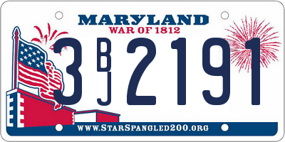 MD license plate 3BJ2191