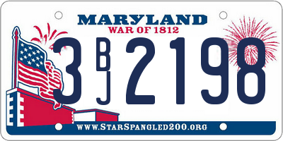 MD license plate 3BJ2198