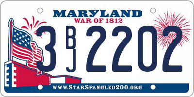 MD license plate 3BJ2202