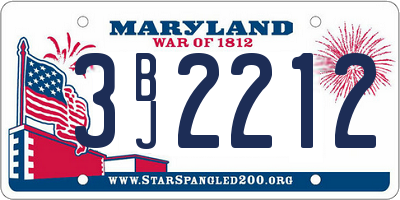 MD license plate 3BJ2212