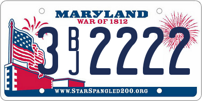 MD license plate 3BJ2222
