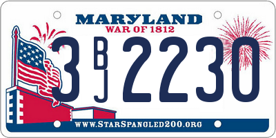 MD license plate 3BJ2230
