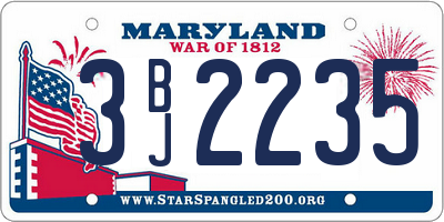 MD license plate 3BJ2235