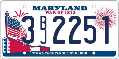 MD license plate 3BJ2251