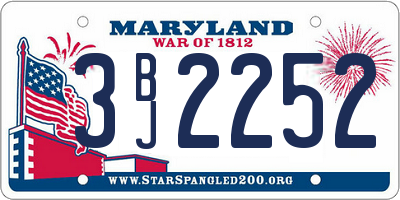 MD license plate 3BJ2252