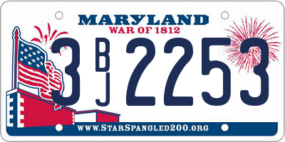 MD license plate 3BJ2253