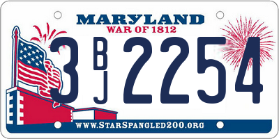MD license plate 3BJ2254