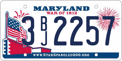 MD license plate 3BJ2257
