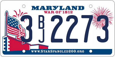 MD license plate 3BJ2273