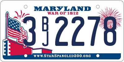 MD license plate 3BJ2278