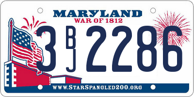 MD license plate 3BJ2286