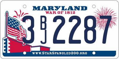 MD license plate 3BJ2287