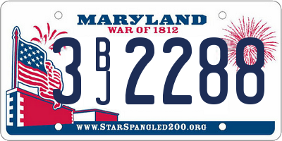 MD license plate 3BJ2288