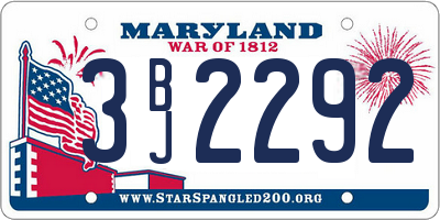 MD license plate 3BJ2292