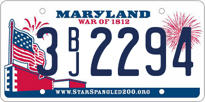 MD license plate 3BJ2294