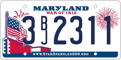 MD license plate 3BJ2311