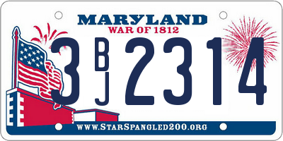 MD license plate 3BJ2314