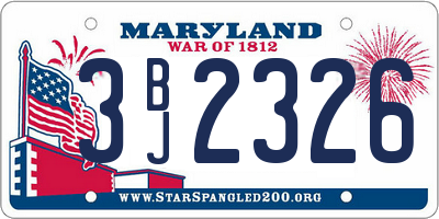 MD license plate 3BJ2326
