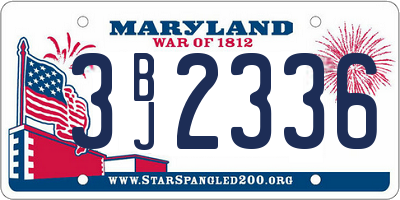 MD license plate 3BJ2336