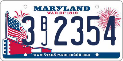 MD license plate 3BJ2354