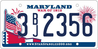 MD license plate 3BJ2356