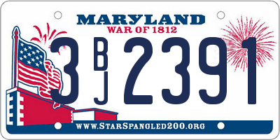 MD license plate 3BJ2391