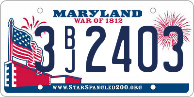 MD license plate 3BJ2403