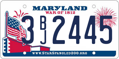 MD license plate 3BJ2445