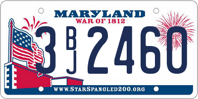 MD license plate 3BJ2460