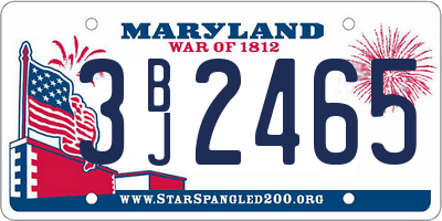 MD license plate 3BJ2465