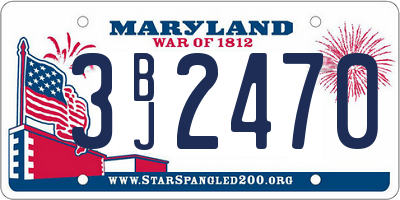 MD license plate 3BJ2470