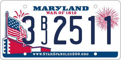 MD license plate 3BJ2511