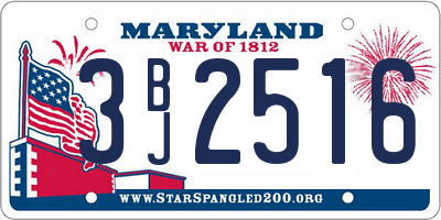 MD license plate 3BJ2516