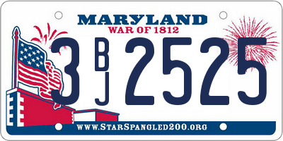 MD license plate 3BJ2525