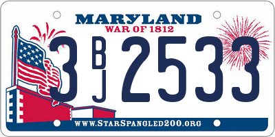 MD license plate 3BJ2533