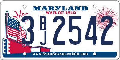 MD license plate 3BJ2542
