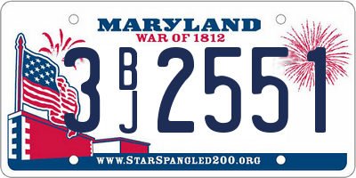 MD license plate 3BJ2551