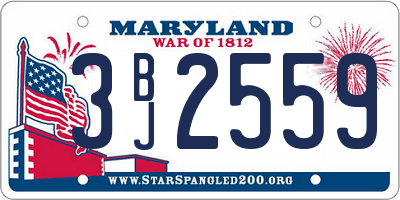 MD license plate 3BJ2559
