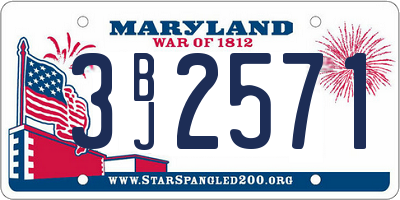 MD license plate 3BJ2571