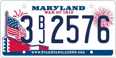 MD license plate 3BJ2576