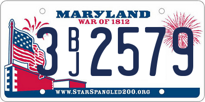 MD license plate 3BJ2579