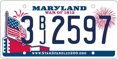 MD license plate 3BJ2597
