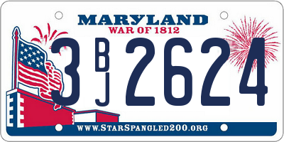 MD license plate 3BJ2624